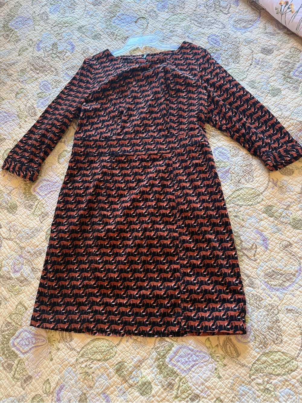 Boden corduroy fox print dress - Picture 2 of 14